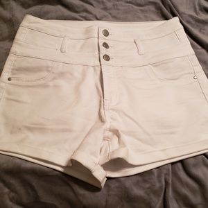 High Waisted White Refuge Shorts Charlotte Russe